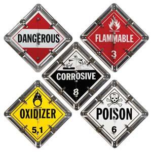 Aluminum Flip Placard - 5 Legend, Worded, Unpainted Back Plate