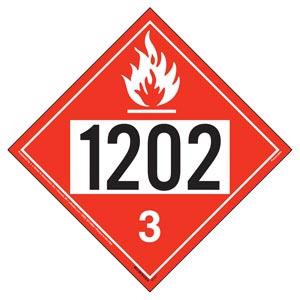 1202 Placard - Class 3 Flammable Liquid