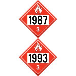 1987/1993 Placard - Class 3 Flammable Liquid