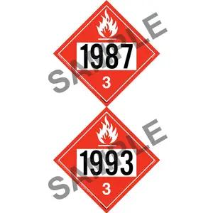 1987/1993 Placard - Class 3 Flammable Liquid