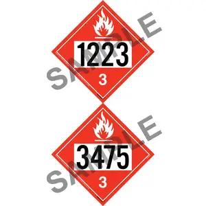 1223/3475 Placard - Class 3 Flammable Liquid