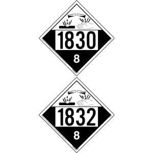 1830/1832 Placard - Class 8 Corrosive