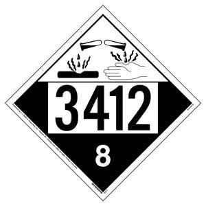 3412 Placard - Class 8 Corrosive
