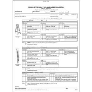 Periodic Portable Ladder Inspection Form, Snap-Out Format - Stock