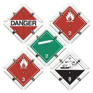 Canadian Flip-File Placard, 5-Legend Wordless Set, White Back Plate