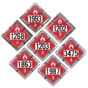 Aluminum Flip Placard - 7 Legend, Numbered, Unpainted Back Plate