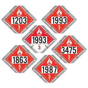 Basic Flip Placard - 6 Legend, Numbered, Galvanized Steel Back Plate, 2 Clipped Corners