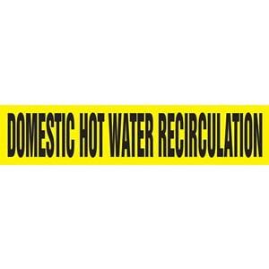 Domestic Hot Water Recirculation Pipe Marker - ASME/ANSI