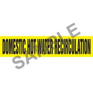 Domestic Hot Water Recirculation Pipe Marker - ASME/ANSI