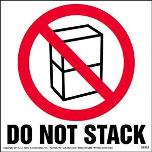 Do Not Stack Shipping Label with Icon