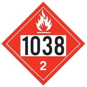 1038 Placard - Division 2.1 Flammable Gas