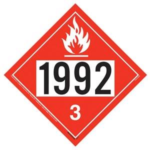 1992 Placard - Class 3 Flammable Liquid