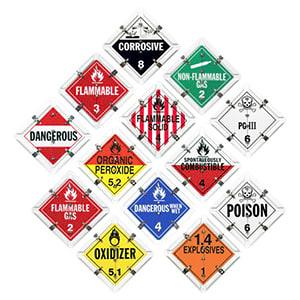 Aluminum Flip Placard - 13 Legend, Worded, White Back Plate