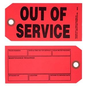 Forklift Out of Service Tag
