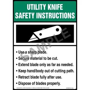Utility Knife Safety Instructions - Employee Awareness Poster