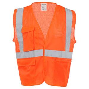 J. J. Keller® SAFEGEAR® Safety Vest Type R Class 2 - Hook & Loop Closure with Vertical Reflective Tape