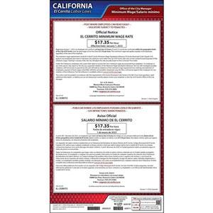 California / El Cerrito Minimum Wage Poster