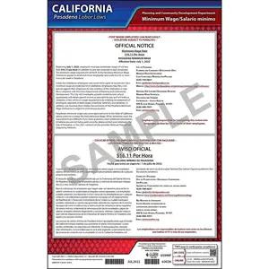 California / Pasadena Minimum Wage Poster