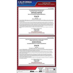 California / San Mateo Minimum Wage Poster