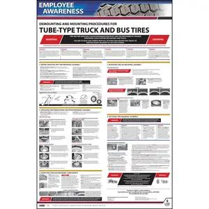 Employee Awareness Poster Demounting and Mounting Procedures for Tube Type Truck Bus Tires OSHA 3402