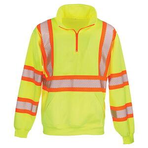 J. J. Keller® SAFEGEAR® Hi-Vis Quarter-Zip Sweatshirt, Type R Class 3