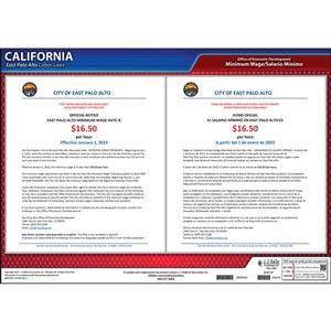 California / East Palo Alto Minimum Wage Poster