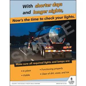 Now's the Time to Check Your Lights - Motor Carrier Safety Poster