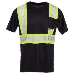 J. J. Keller® SAFEGEAR® Black T-Shirt with Pocket, Type O Class 1
