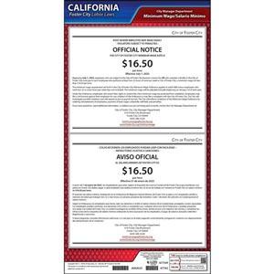 Foster City, CA Minimum Wage Poster