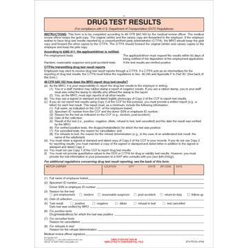 Drug Test Results Form