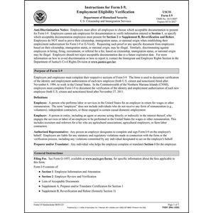 Form I-9 Employment Eligibility Verification