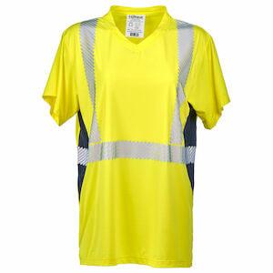 J. J. KellerĀ® SAFEGEARĀ® Womenās Fit T-shirt Hi-Vis Cooling V-Neck, Type R Class 2
