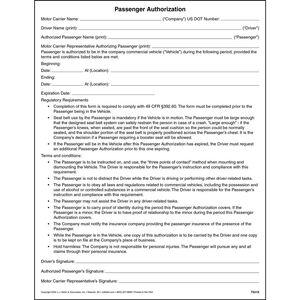 Passenger Policy Permission Form