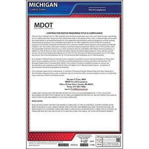 Michigan Department of Transportation Contractor Title VI Notice Poster