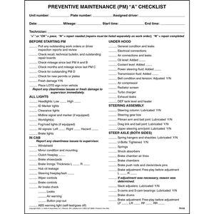 Preventative Maintenance (PM) A Checklist