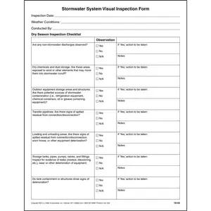 Stormwater System Visual Inspection Form