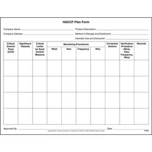 Food Safety HACCP Plan
