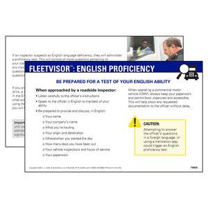 English Proficiency Visor Card