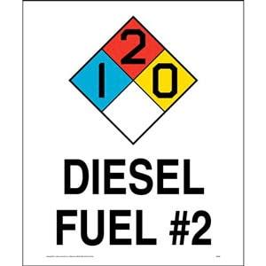Diesel Fuel #2 1-2-0 Sign - NFPA