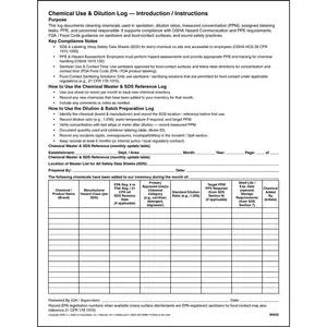 Food Safety Chemical Use & Dilution Log