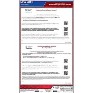 New York Airport Workers Minimum Wage Labor Law Poster