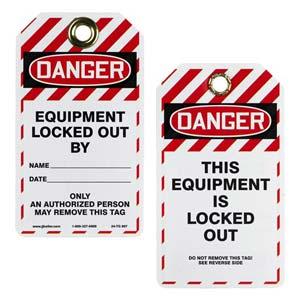 Double-Sided Lockout/Tagout Tag - This Equipment Is Locked Out